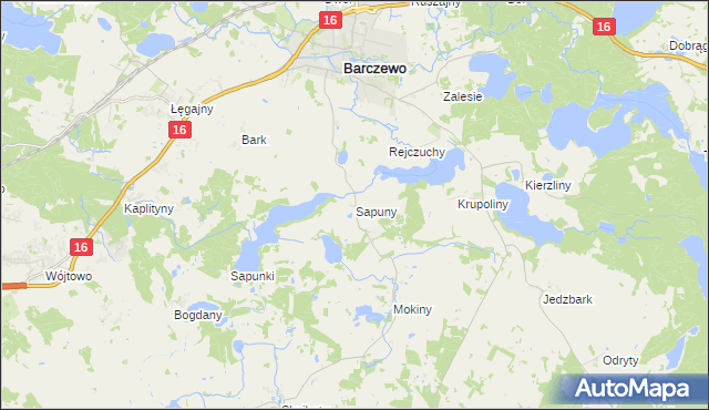 mapa Sapuny, Sapuny na mapie Targeo