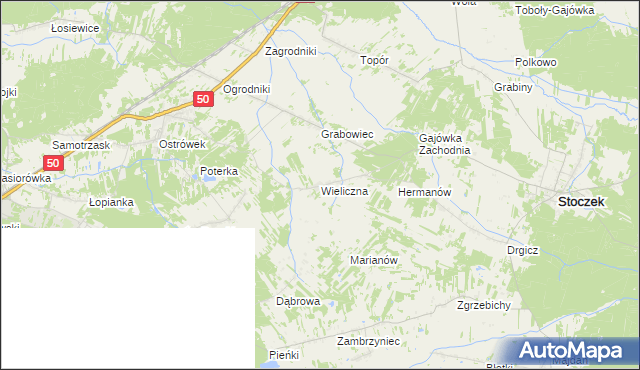 mapa Wieliczna gmina Stoczek, Wieliczna gmina Stoczek na mapie Targeo