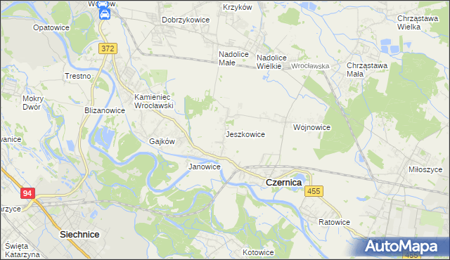 mapa Jeszkowice, Jeszkowice na mapie Targeo