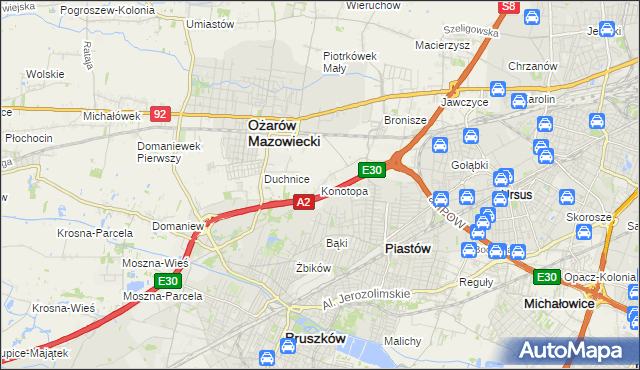 mapa Konotopa gmina Ożarów Mazowiecki, Konotopa gmina Ożarów Mazowiecki na mapie Targeo