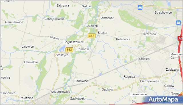 mapa Małkowice gmina Kąty Wrocławskie, Małkowice gmina Kąty Wrocławskie na mapie Targeo