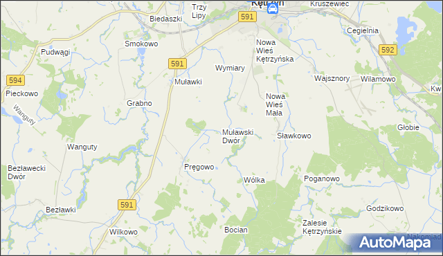 mapa Muławski Dwór, Muławski Dwór na mapie Targeo