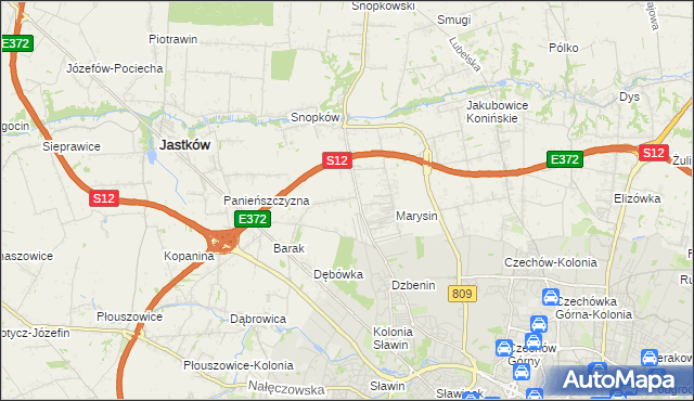 mapa Natalin gmina Jastków, Natalin gmina Jastków na mapie Targeo