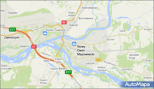 mapa Nowy Dwór Mazowiecki, Nowy Dwór Mazowiecki na mapie Targeo