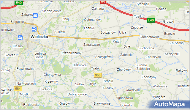 mapa Szczygłów, Szczygłów na mapie Targeo