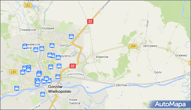 mapa Wawrów, Wawrów na mapie Targeo