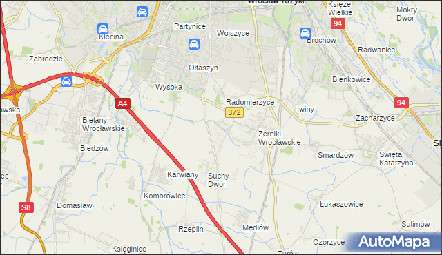 mapa Biestrzyków, Biestrzyków na mapie Targeo
