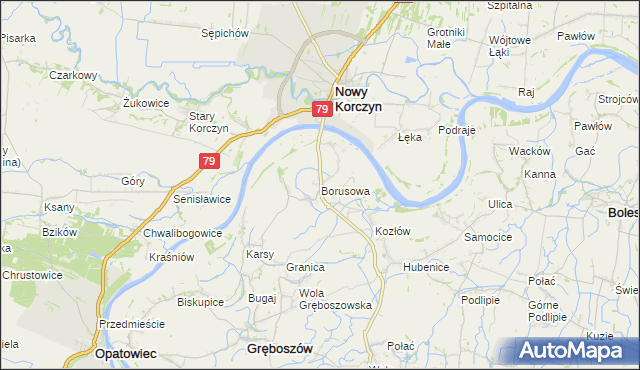 mapa Borusowa, Borusowa na mapie Targeo