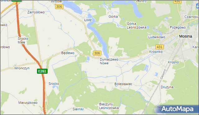 mapa Dymaczewo Nowe, Dymaczewo Nowe na mapie Targeo