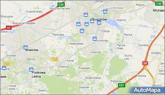 mapa Nowa Wieś gmina Michałowice, Nowa Wieś gmina Michałowice na mapie Targeo