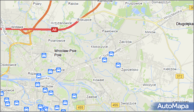 mapa Psie Pole gmina Wrocław, Psie Pole gmina Wrocław na mapie Targeo