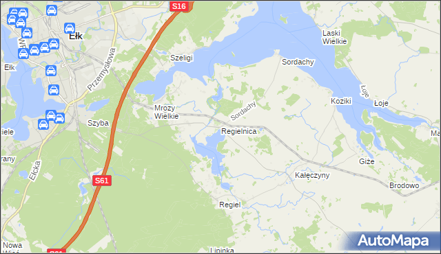 mapa Regielnica, Regielnica na mapie Targeo