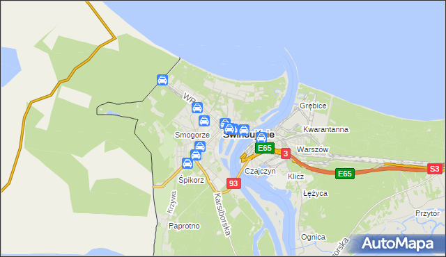 mapa Świnoujście, Świnoujście na mapie Targeo