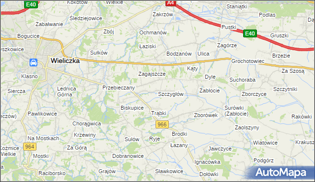 mapa Szczygłów, Szczygłów na mapie Targeo