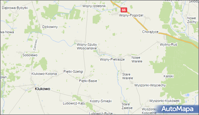 mapa Wojny-Pietrasze, Wojny-Pietrasze na mapie Targeo