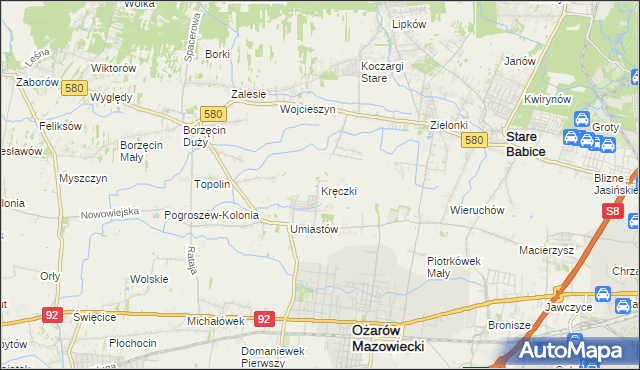 mapa Kręczki, Kręczki na mapie Targeo