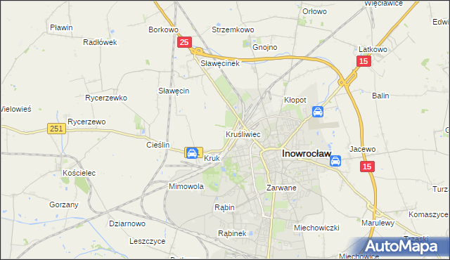 mapa Kruśliwiec, Kruśliwiec na mapie Targeo