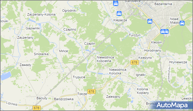 mapa Niewodnica Kościelna, Niewodnica Kościelna na mapie Targeo