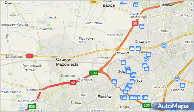 bronisze warszawa mapa Taxi Strefa 2   Warszawa w Bronisze gmina Ożarów Mazowiecki 