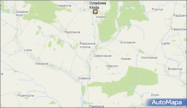 mapa Dalborowice, Dalborowice na mapie Targeo