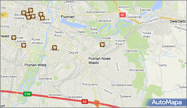 mapa Nowe Miasto gmina Poznań, Nowe Miasto gmina Poznań na mapie Targeo