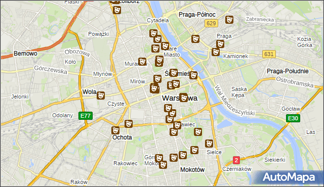 teatry warszawa mapa Teatr w Warszawie :: Kultura, Rozrywka na mapie Targeo