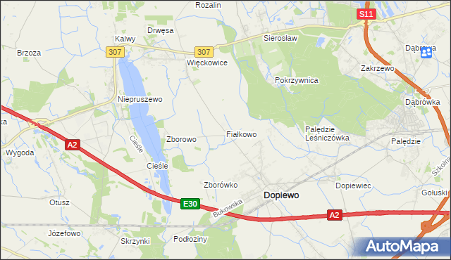 mapa Fiałkowo, Fiałkowo na mapie Targeo