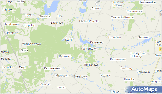 mapa Kamieńczyk gmina Topólka, Kamieńczyk gmina Topólka na mapie Targeo