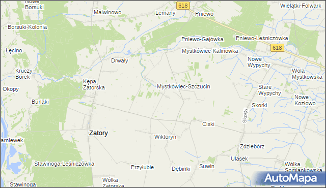 mapa Mierzęcin gmina Zatory, Mierzęcin gmina Zatory na mapie Targeo