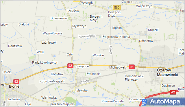 mapa Wolskie, Wolskie na mapie Targeo