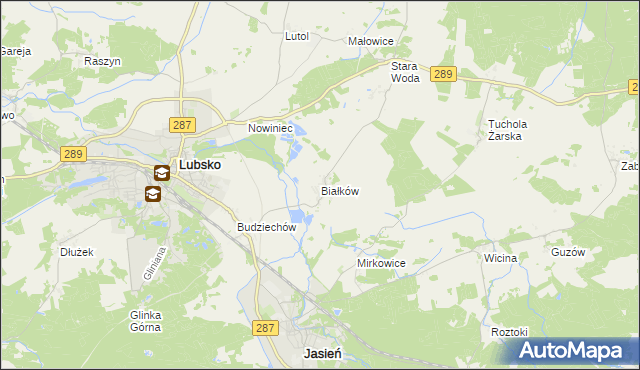 mapa Białków gmina Lubsko, Białków gmina Lubsko na mapie Targeo
