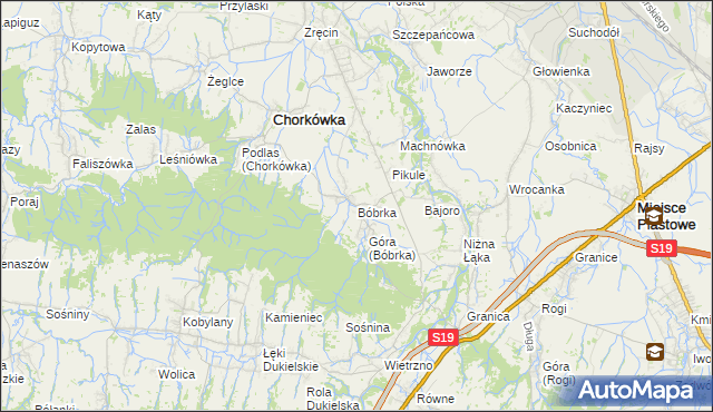 mapa Bóbrka gmina Chorkówka, Bóbrka gmina Chorkówka na mapie Targeo