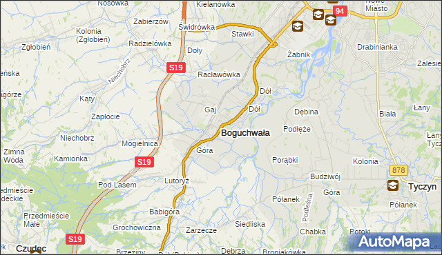 mapa Boguchwała powiat rzeszowski, Boguchwała powiat rzeszowski na mapie Targeo