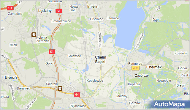mapa Chełm Śląski, Chełm Śląski na mapie Targeo