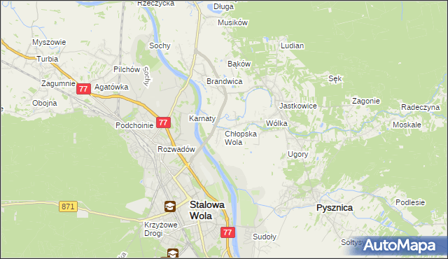 mapa Chłopska Wola, Chłopska Wola na mapie Targeo