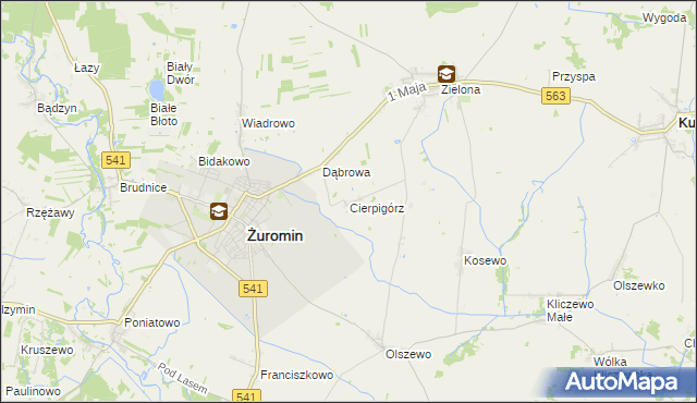 mapa Cierpigórz gmina Żuromin, Cierpigórz gmina Żuromin na mapie Targeo