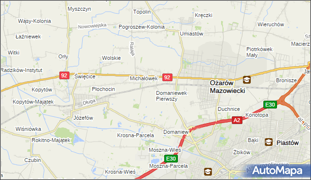 mapa Domaniewek Pierwszy, Domaniewek Pierwszy na mapie Targeo