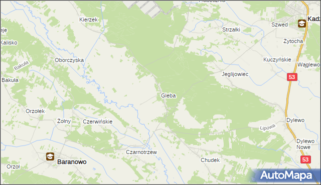 mapa Gleba, Gleba na mapie Targeo