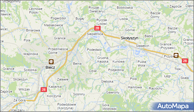 mapa Grudna Kępska, Grudna Kępska na mapie Targeo