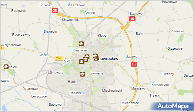 mapa Inowrocławia, Inowrocław na mapie Targeo
