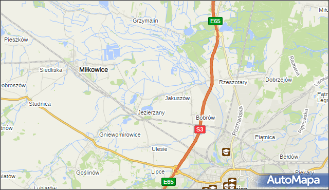 mapa Jakuszów, Jakuszów na mapie Targeo