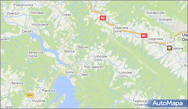 mapa Łobozew Dolny, Łobozew Dolny na mapie Targeo