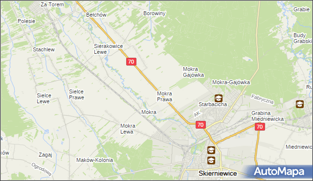 mapa Mokra Prawa, Mokra Prawa na mapie Targeo