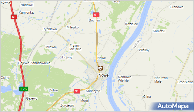 mapa Nowe powiat świecki, Nowe powiat świecki na mapie Targeo