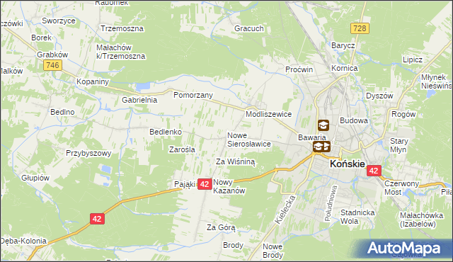 mapa Nowe Sierosławice, Nowe Sierosławice na mapie Targeo