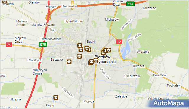 mapa Piotrków Trybunalski, Piotrków Trybunalski na mapie Targeo