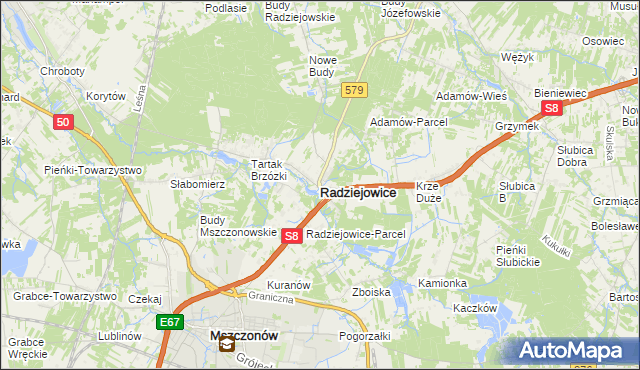 mapa Radziejowice, Radziejowice na mapie Targeo