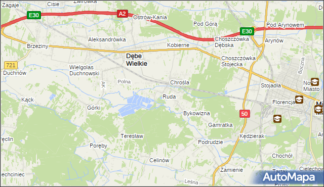 mapa Ruda gmina Dębe Wielkie, Ruda gmina Dębe Wielkie na mapie Targeo