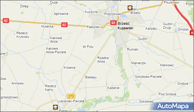 mapa Rzadka Wola, Rzadka Wola na mapie Targeo