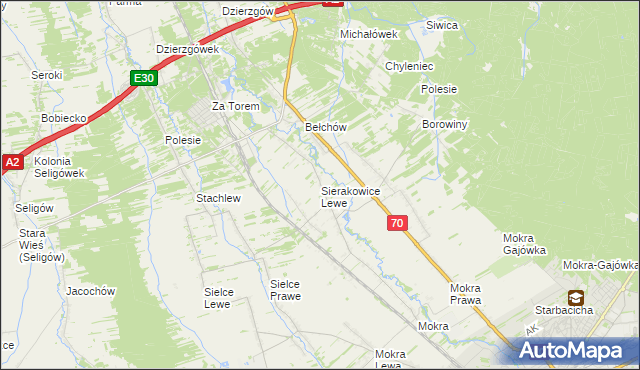 mapa Sierakowice Lewe, Sierakowice Lewe na mapie Targeo